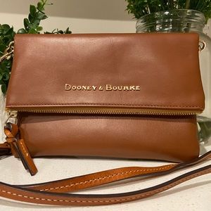 Dooney&Bourke Brown Leather Fold-Over Crossbody